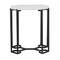 18" White Iron Contemporary Accent Table